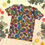 Thumbnail: Women's T-shirt, Floral Grid Pattern