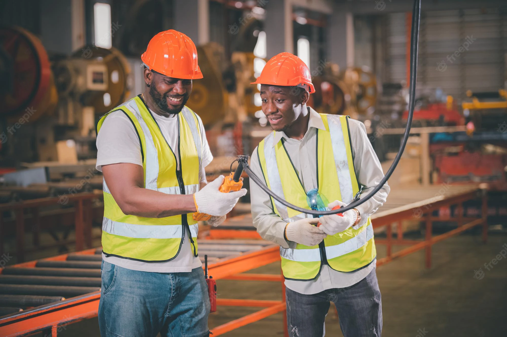 team-african-american-black-afro-worker-factory-industrial-engineer-wearing-helmet-while-s