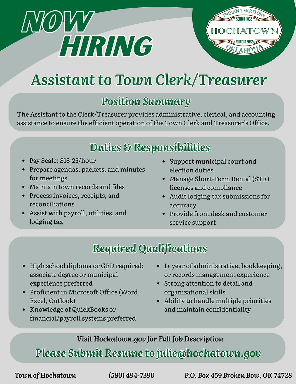 Assistant to Town Clerk Recruitment Flyer.png
