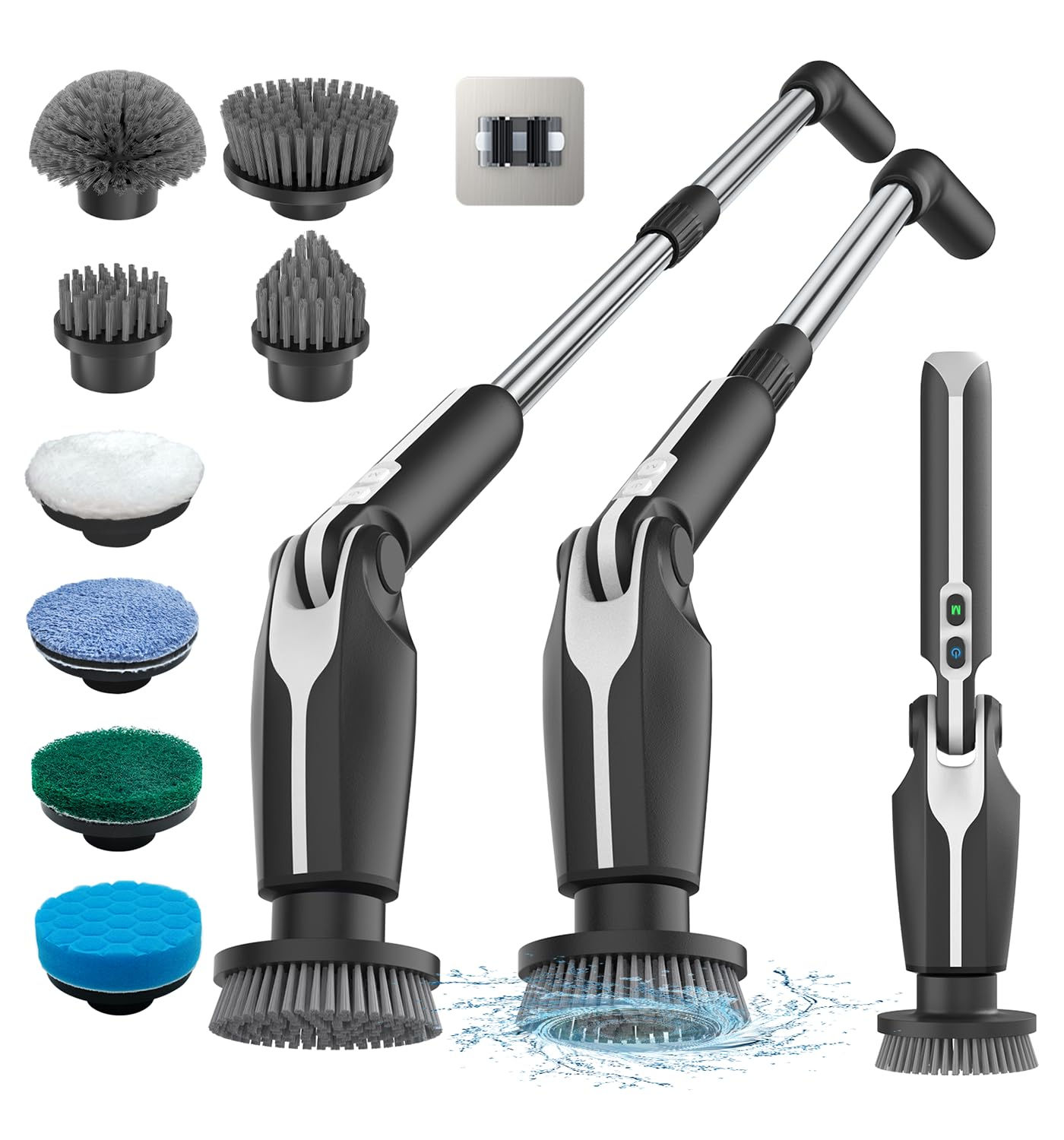 Viral Finds Electric Spin Scrubber – 8 Brush Heads & Adjustable Handle