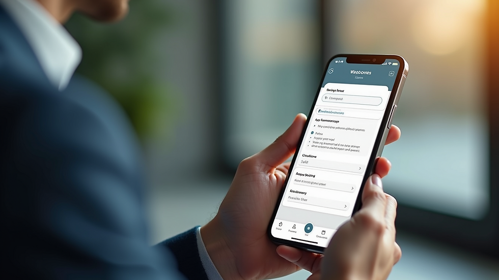 Close-up view of a smartphone displaying a responsive job application form