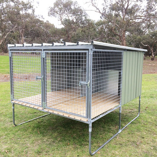 2 Bay Raise Run Dog Kennel