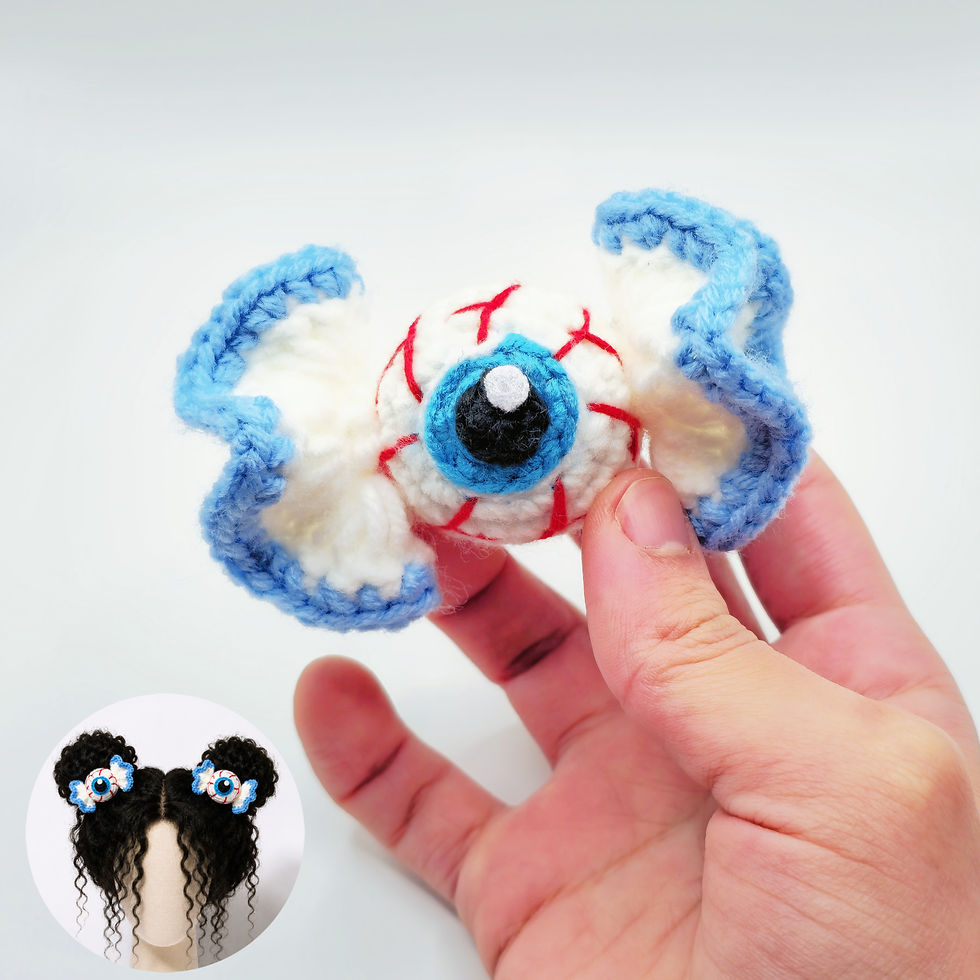 Thumbnail: Eye Candy Wing Hair Clips | Crochet Spooky Hair Accessories