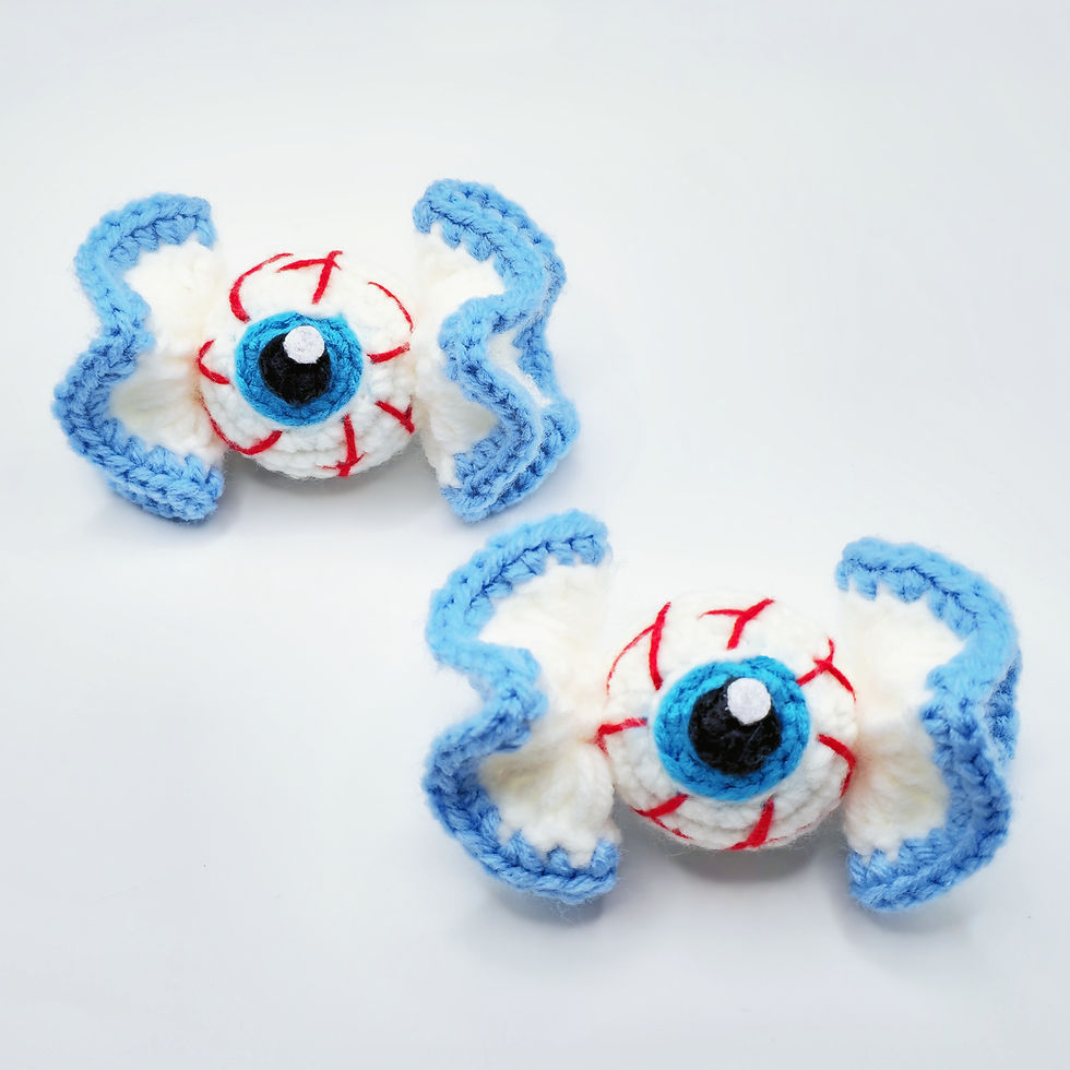 Thumbnail: Eye Candy Wing Hair Clips | Crochet Spooky Hair Accessories