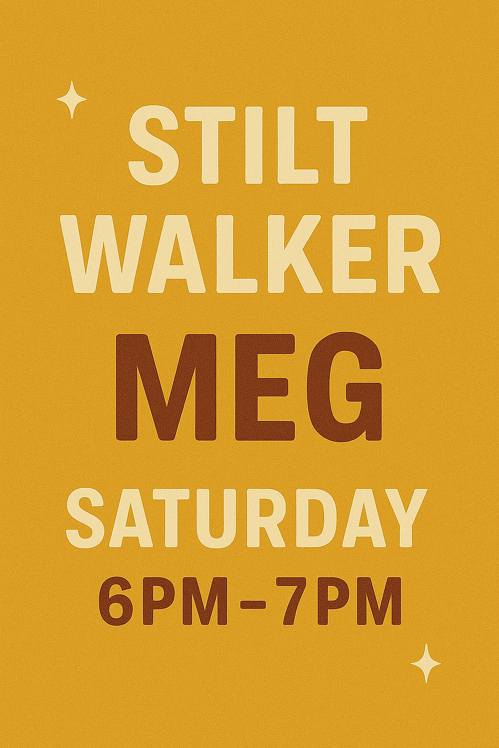 Stilt walker Meg 