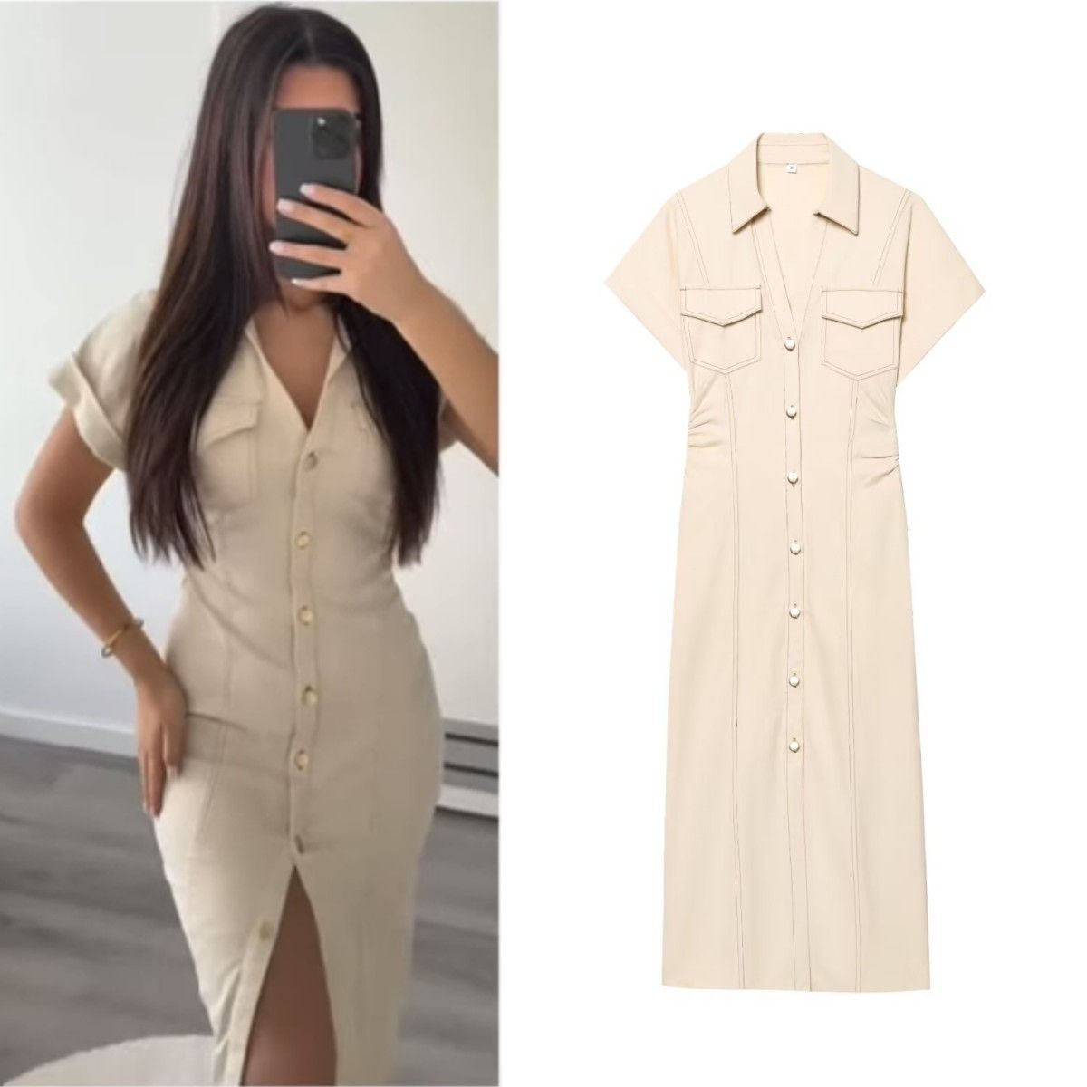 City Chic Button Dress