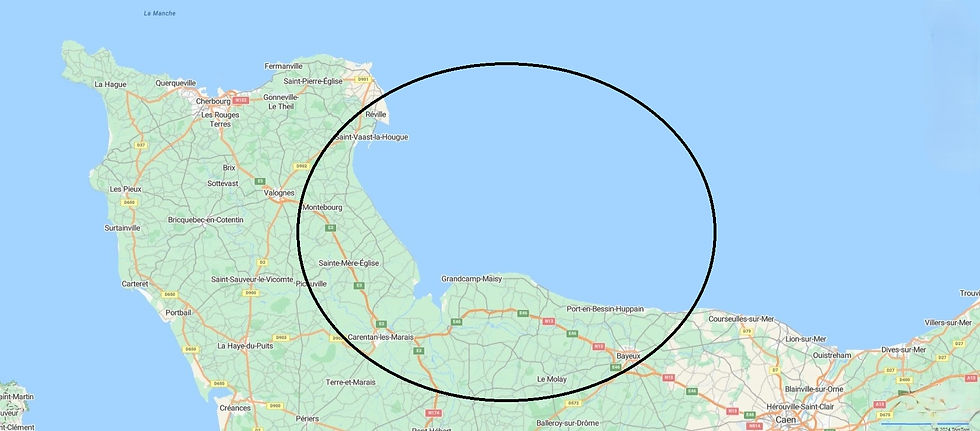 Bayeux , plages du débarquement , carentan les mairais