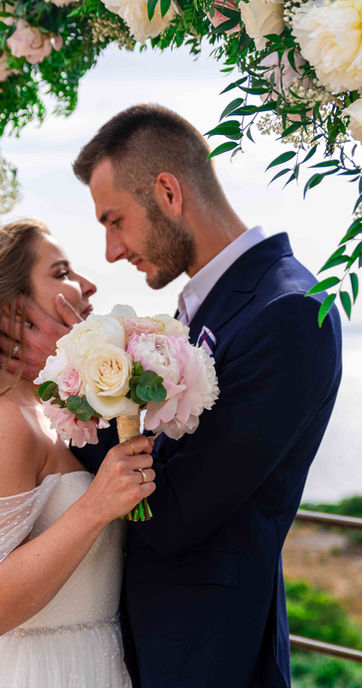 Ritratto degli sposi durante un matrimonio a Sassari