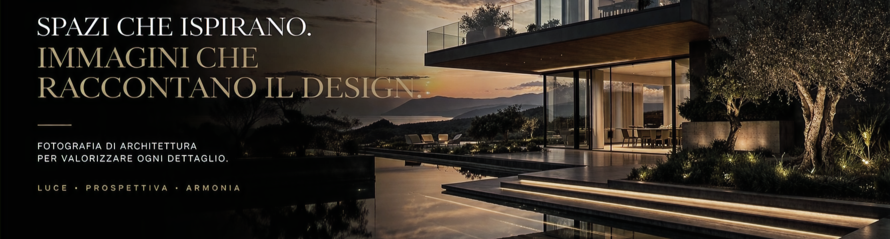 Casa moderna al tramonto con piscina_edi