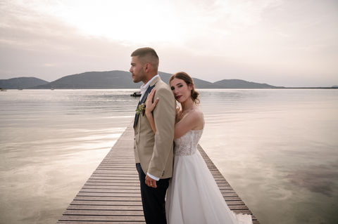 Ritratto degli sposi durante un matrimonio a Sassari
