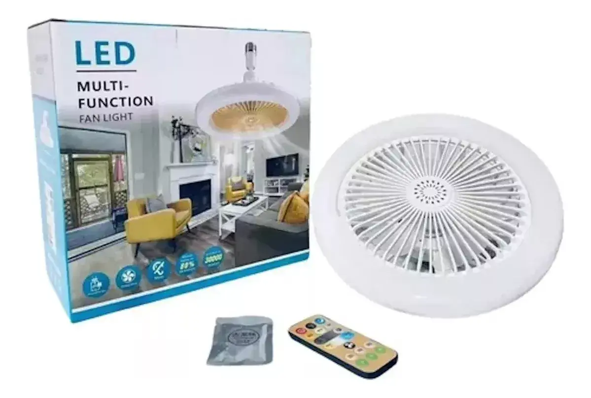 Lampara Ventilador Foco Led 30 W E27 3 Tono 3 Vel C/control