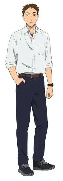 Personagem secundário masculino de Yano-kun's Ordinary Days com expressão séria e uniforme escolar.