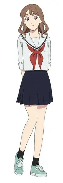 Estudante loira de Yano-kun's Ordinary Days usando uniforme japonês tradicional com saia plissada.