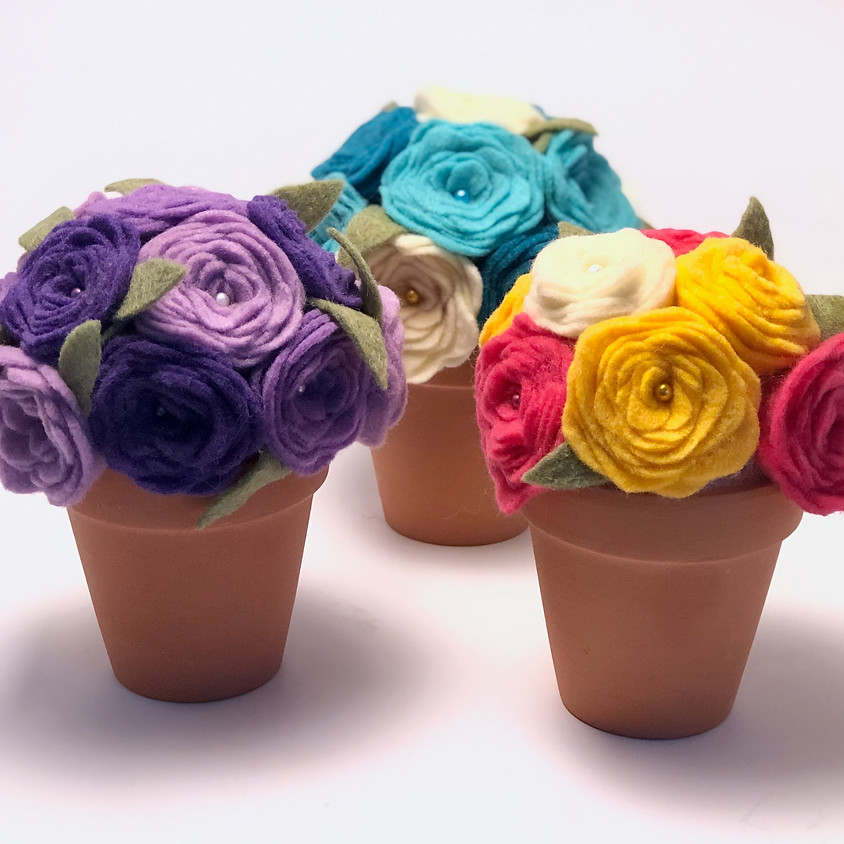 Virtual Felt Flower Pot Class