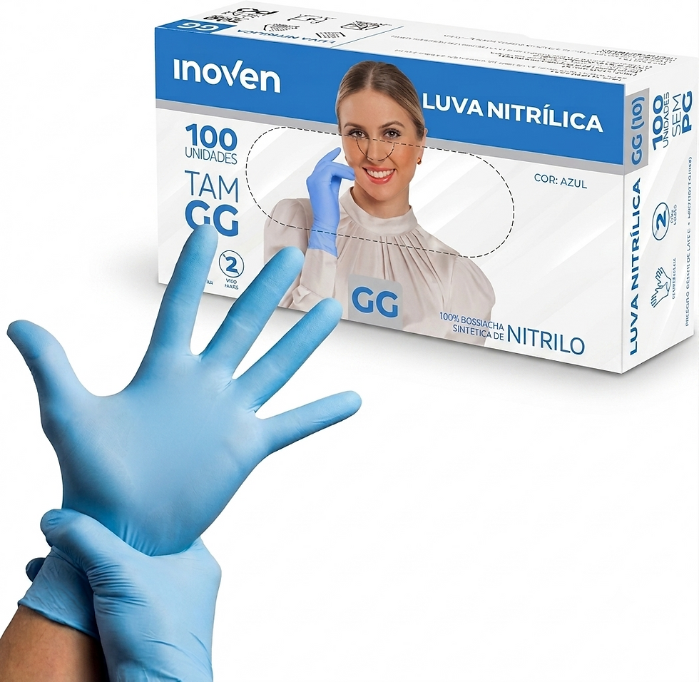 Miniatura: LUVA NITRILICA AZUL TAM GG S/PO CX C/100 UN