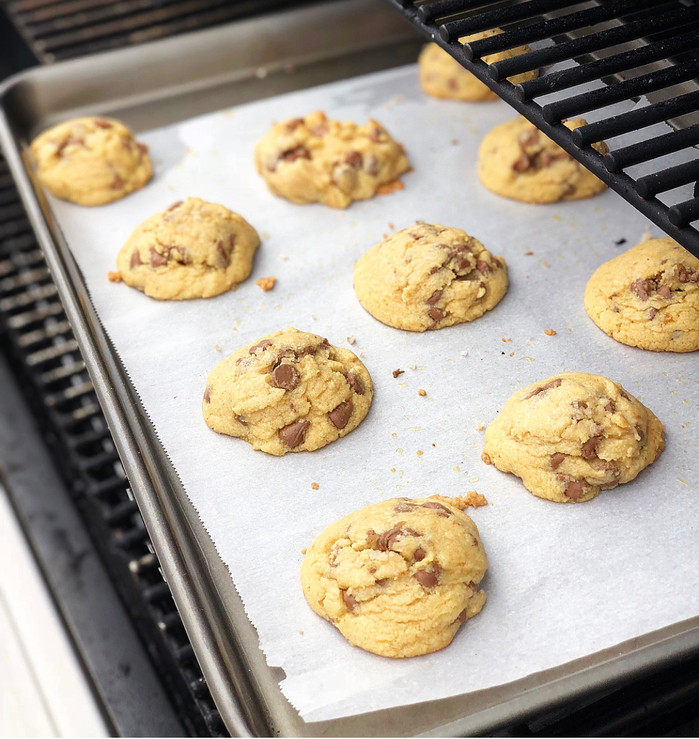 Grilled Chocolate Chip Cookies with Flake Salt