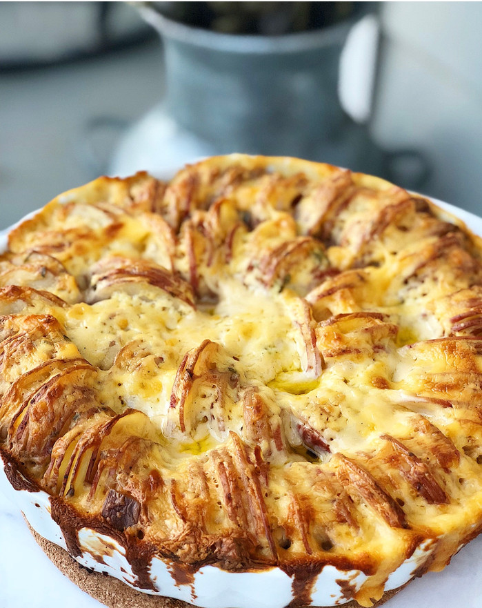 Potatoes Au Gratin with Shallots, Thyme, and Gruyere