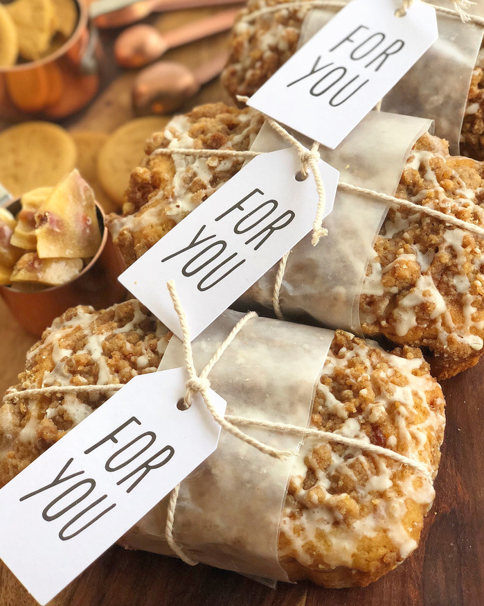 Eggnog Cake with Peanut Brittle-Gingersnap Streusel and Eggnog Glaze