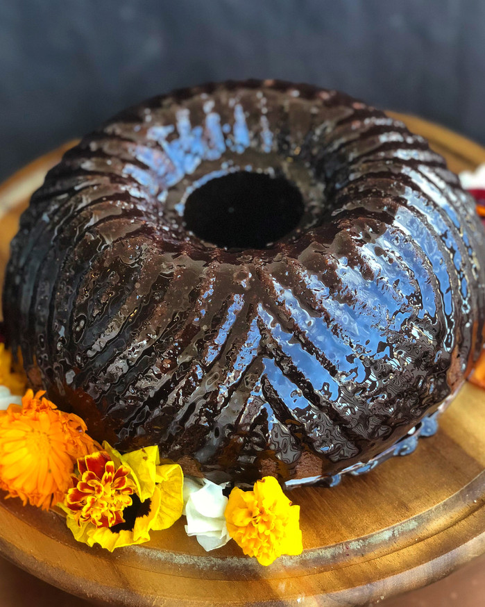 Easy Chocolate Cream Cheese Rum Cake with Rum Glaze