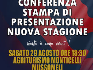 POMERIGGIO IL MUSSOMELI SI PRESENTA ALLA STAMPA. DOMANI PRIMO IMPEGNO STAGIONALE A CAMPOFRANCO