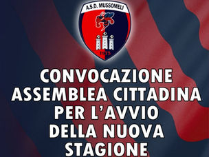 IL 12 GIUGNO, ASSEMBLEA CITTADINA PER LA NUOVA STAGIONE