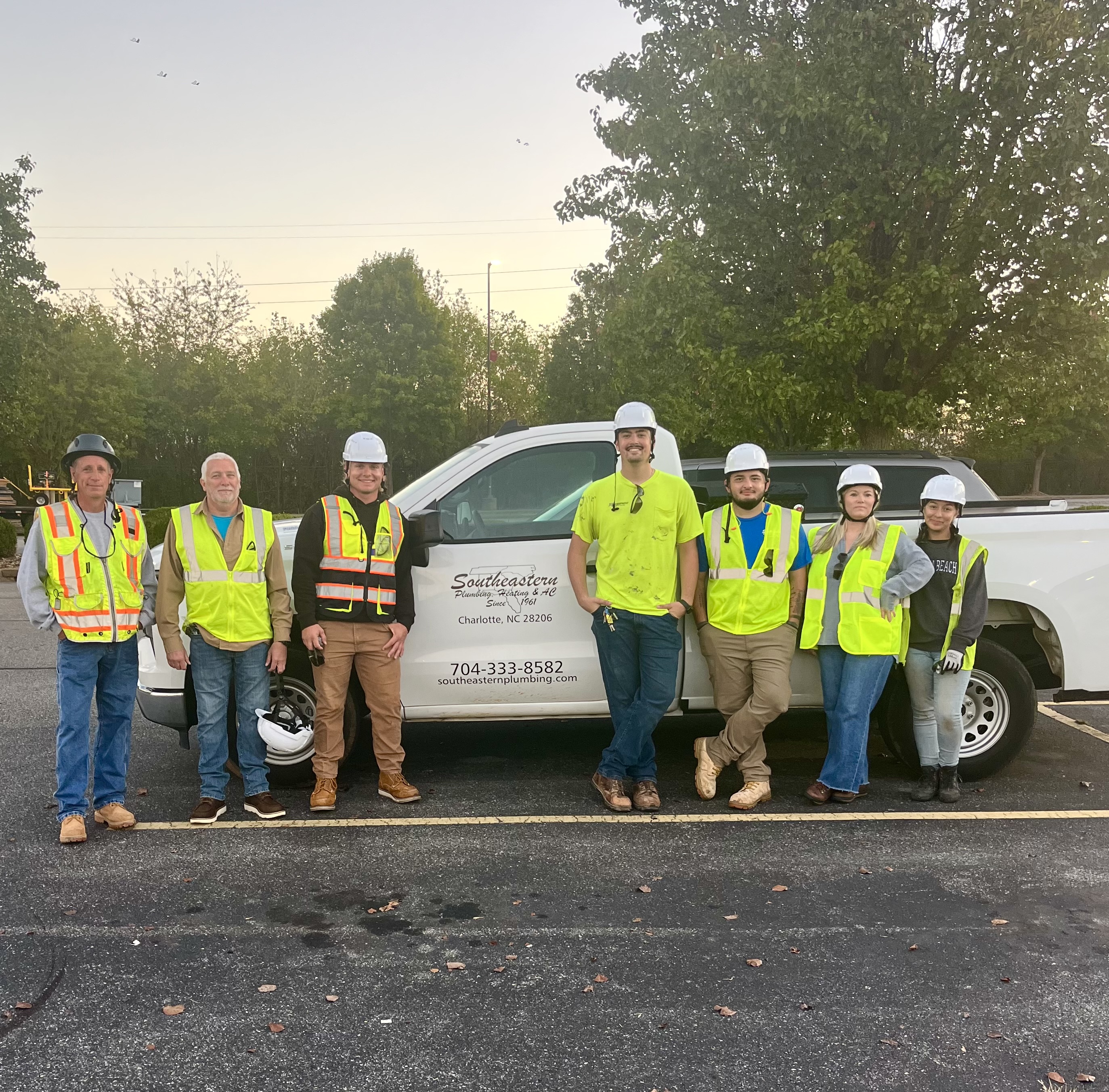 Southeastern Plumbing team on a commercial project
