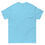 Thumbnail: Light blue Unisex Short Sleeve V-Neck T-Shirt, blank on the back, presentation view.