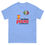 Thumbnail: Light blue t-shirt with "we love pizza and DiMaria's" Unisex Short Sleeve V-Neck T-Shirt.