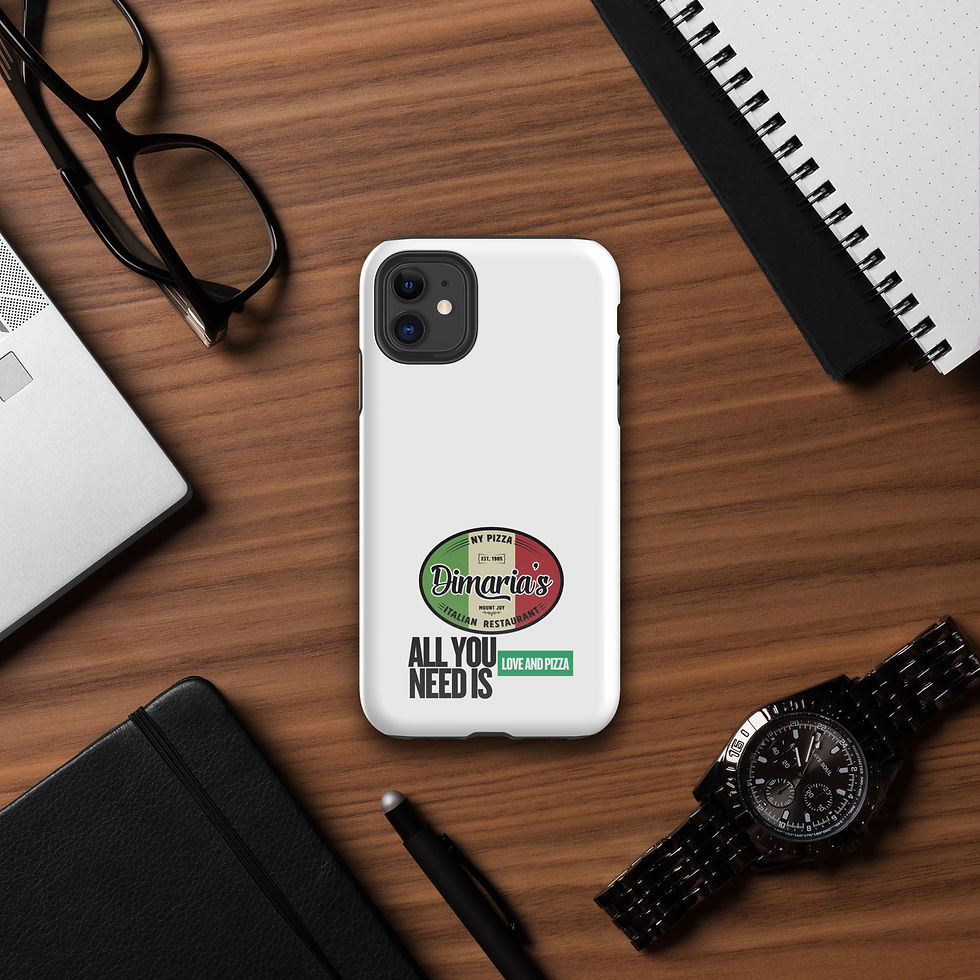 Thumbnail: Phone with DiMaria's logo, reads: All you need is gelato, on a desk.