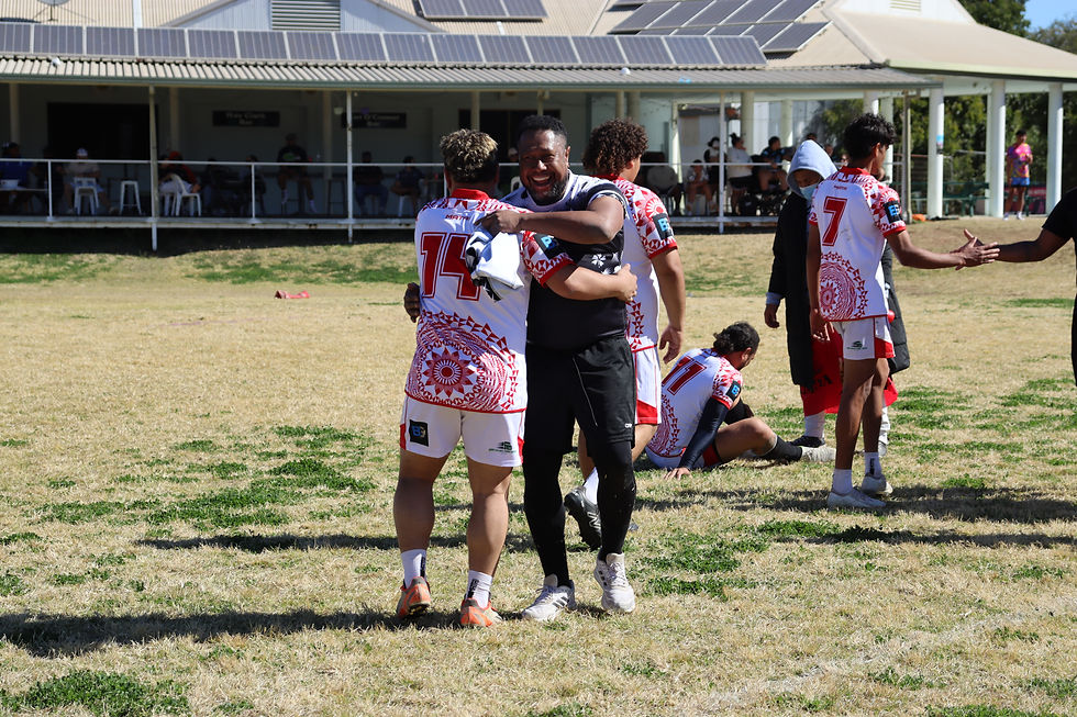 Bill Temo, gracious in defeat - congratulating the Tongan team