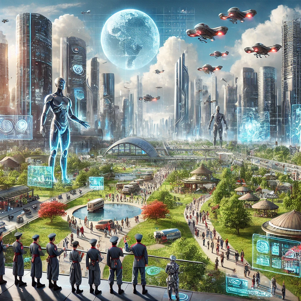 Image depicting Chapter 5 (Part 1) of "Brave New World," showing the Solidarity Service and the contrast between Bernard's experience and the other citizens' contentment. This image captures the ritualistic nature of the society.