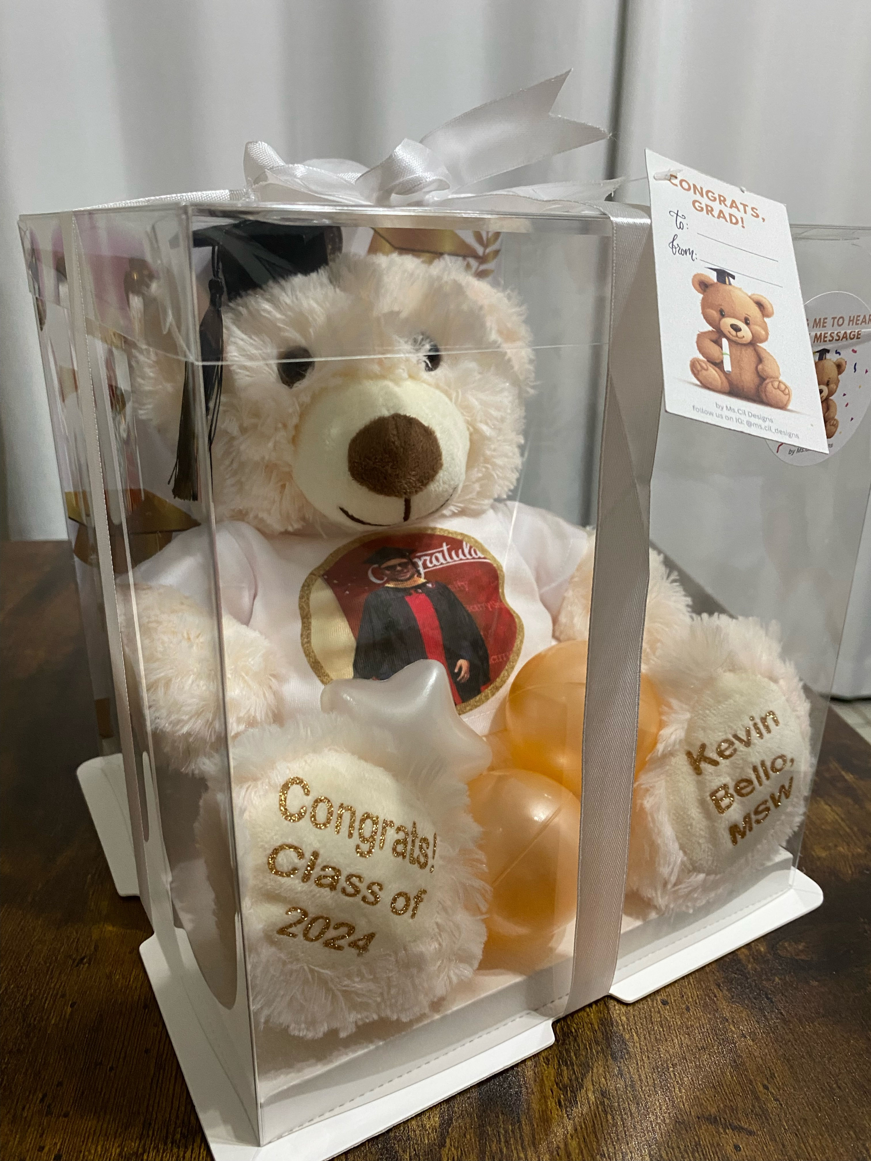 Voice Message & Gift Box Graduation Customizable Teddy Bears