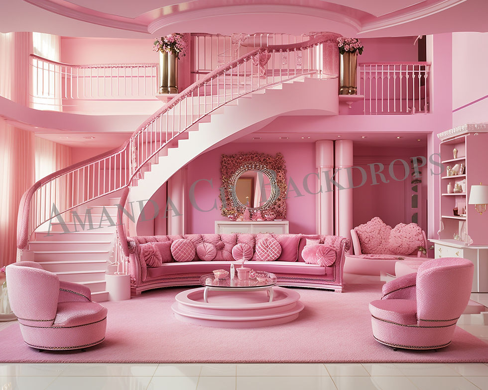 Pink Splash Children Barbie Backdrop