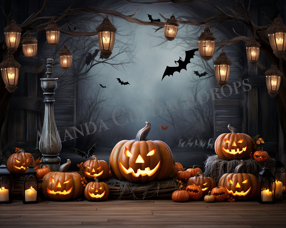 Evil Pumpkin Children Halloween Backdrop
