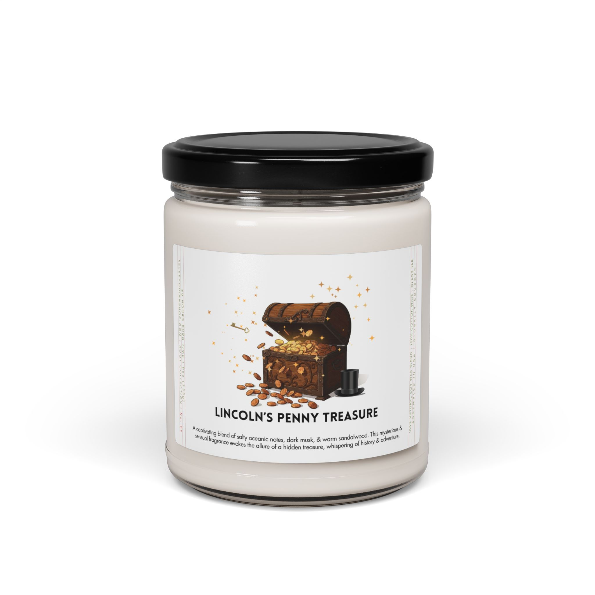 LINCOLN'S PENNY TREASURE | Root Collection, No. 6 | Pure Soy Candle, 9oz