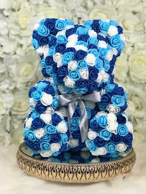 royal blue rose bear