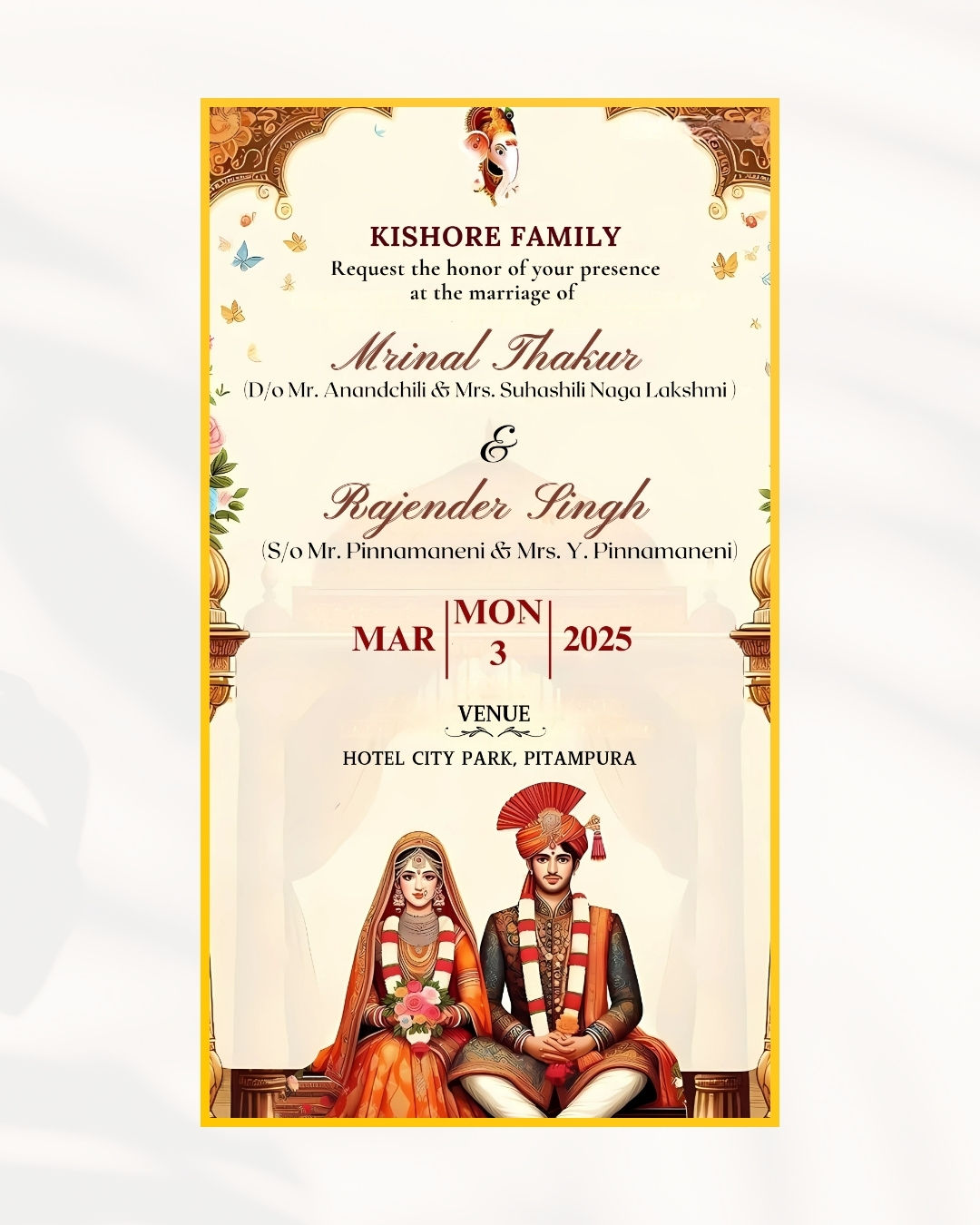 Maroon Royal Premium Wedding PDF E Invitation