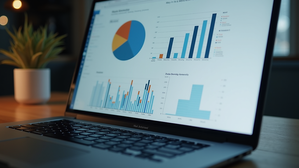 Close-up view of a laptop screen showing digital marketing analytics