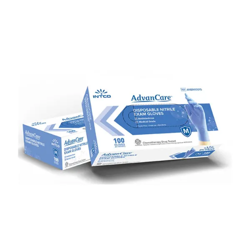 INTCO Advancare, Nitrile Gloves, Blue, Exam Grade (100pc/box)