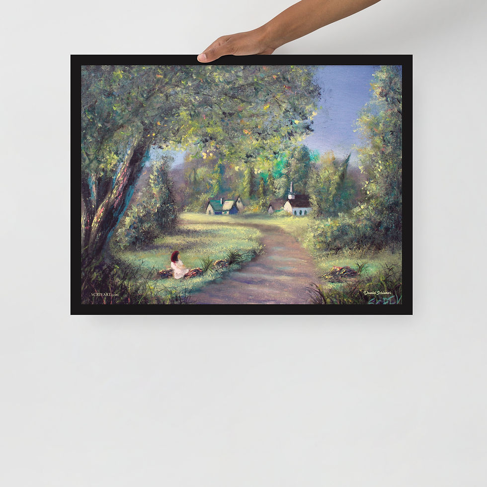 Thumbnail: Framed Photo Paper Poster - Sunday Morning Landscape Painting