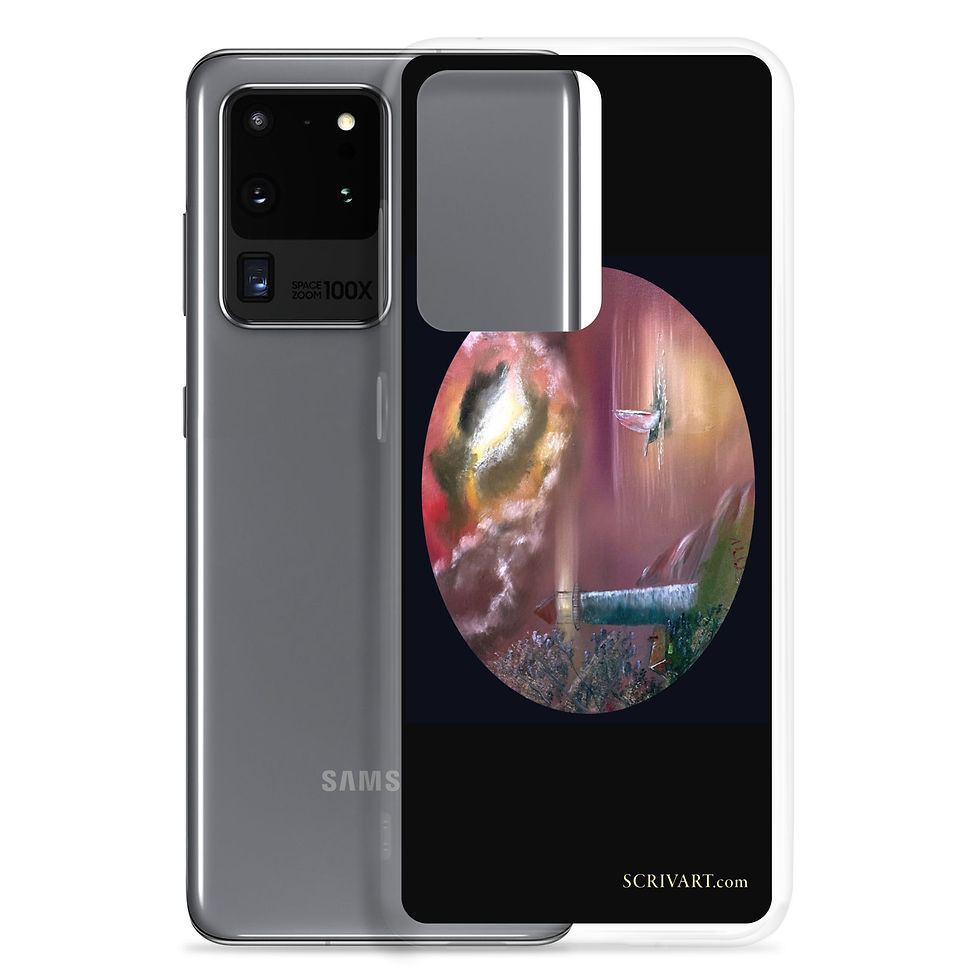 Thumbnail: Samsung Clear Case - Oval Lighthouse Sailboat Seascape Painting Display