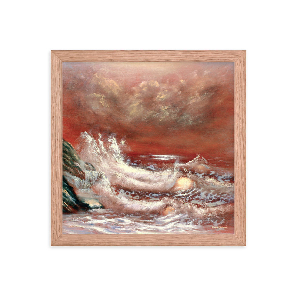 Thumbnail: Framed photo paper poster - Red Sea Vignette Seascape Painting