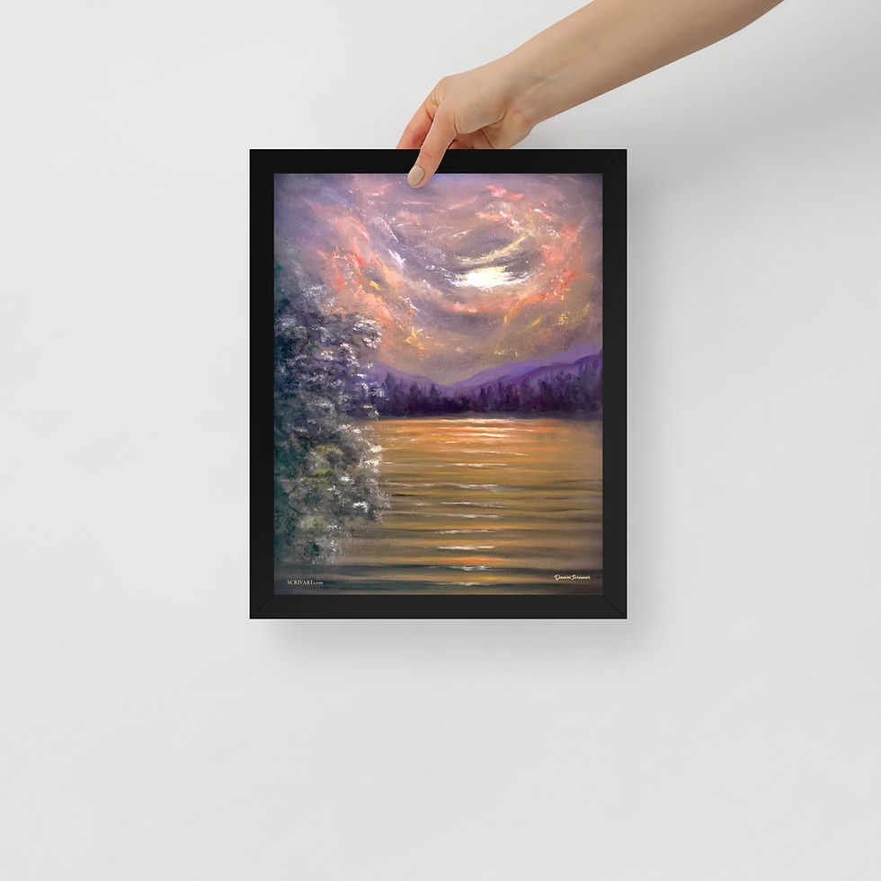 Thumbnail: Framed photo paper poster - Serenity Lake Painting