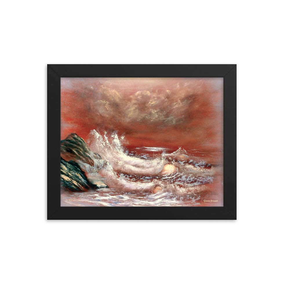 Thumbnail: Framed photo paper poster - Red Sea Vignette Seascape Painting