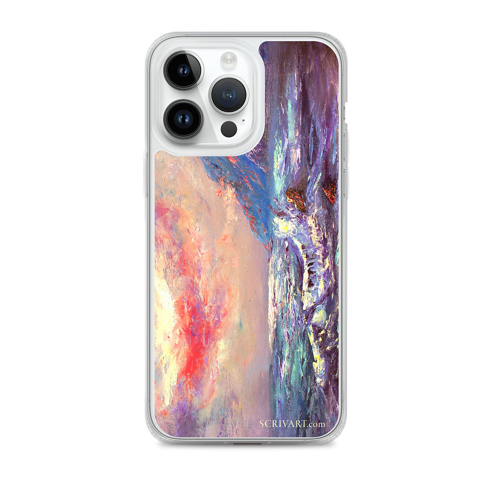 Thumbnail: Clear Case for iPhone - Coastal Glow Knife Seascape Painting Display