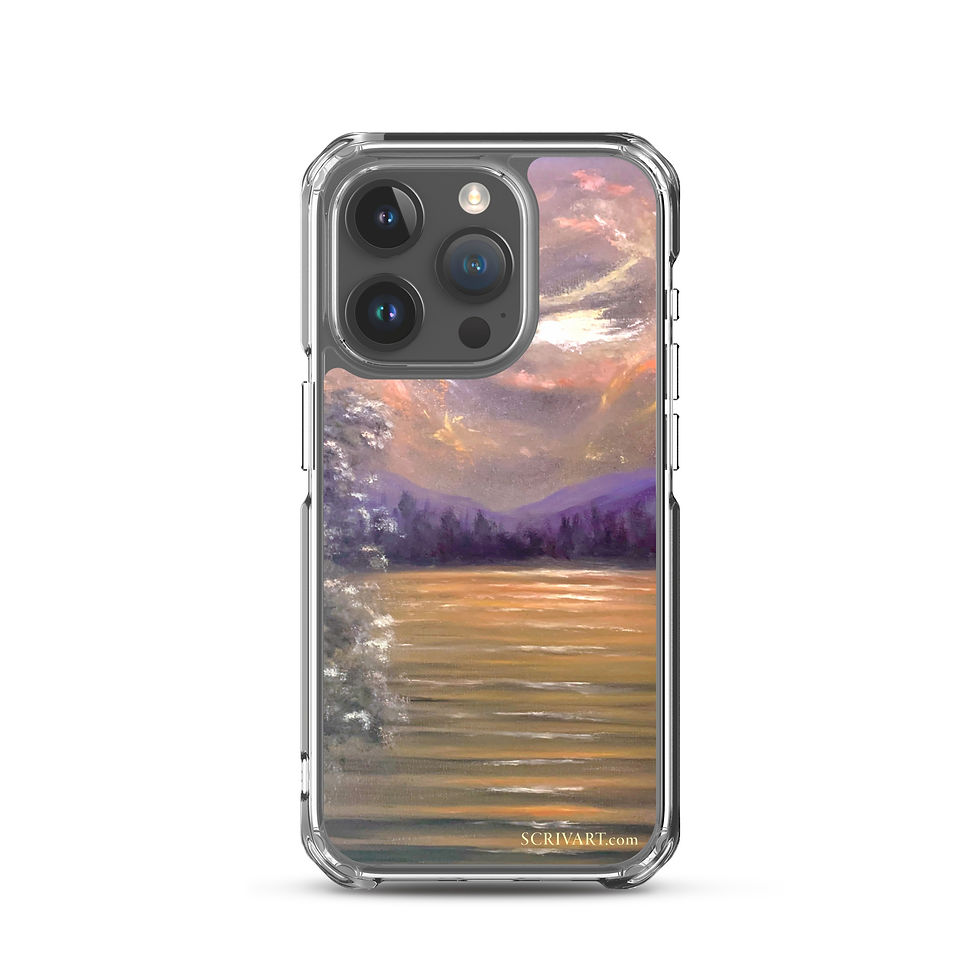 Thumbnail: Clear Case for iPhone - Serenity Lake Landscape Painting Display