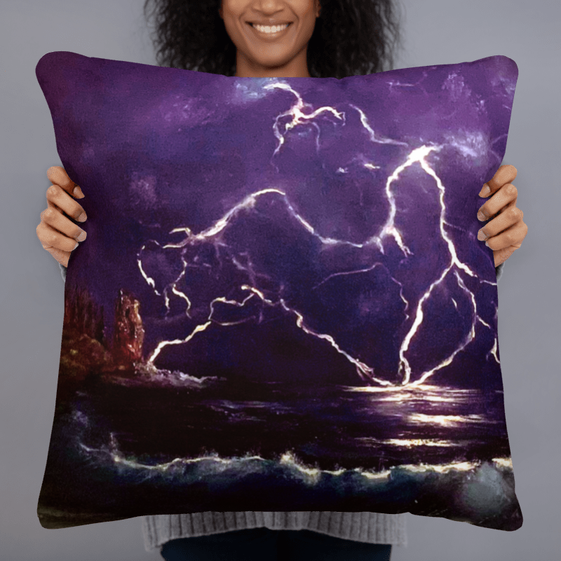 Thumbnail: Display Pillow - Thunderclap seascape Painting Display