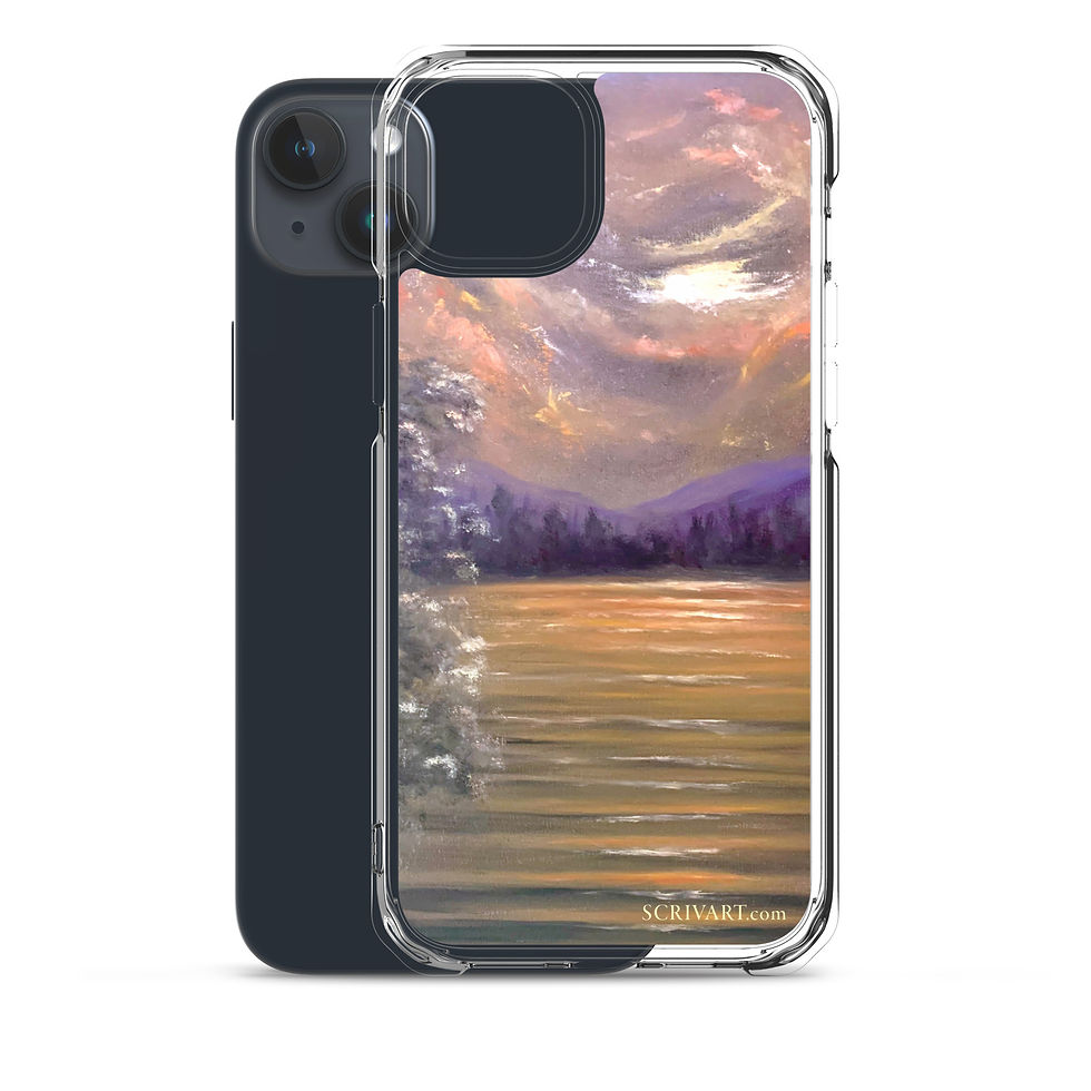 Thumbnail: Clear Case for iPhone - Serenity Lake Landscape Painting Display