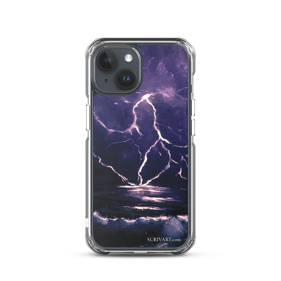 Thumbnail: Clear Case for iPhone - Thunderclap Seascape Painting Display