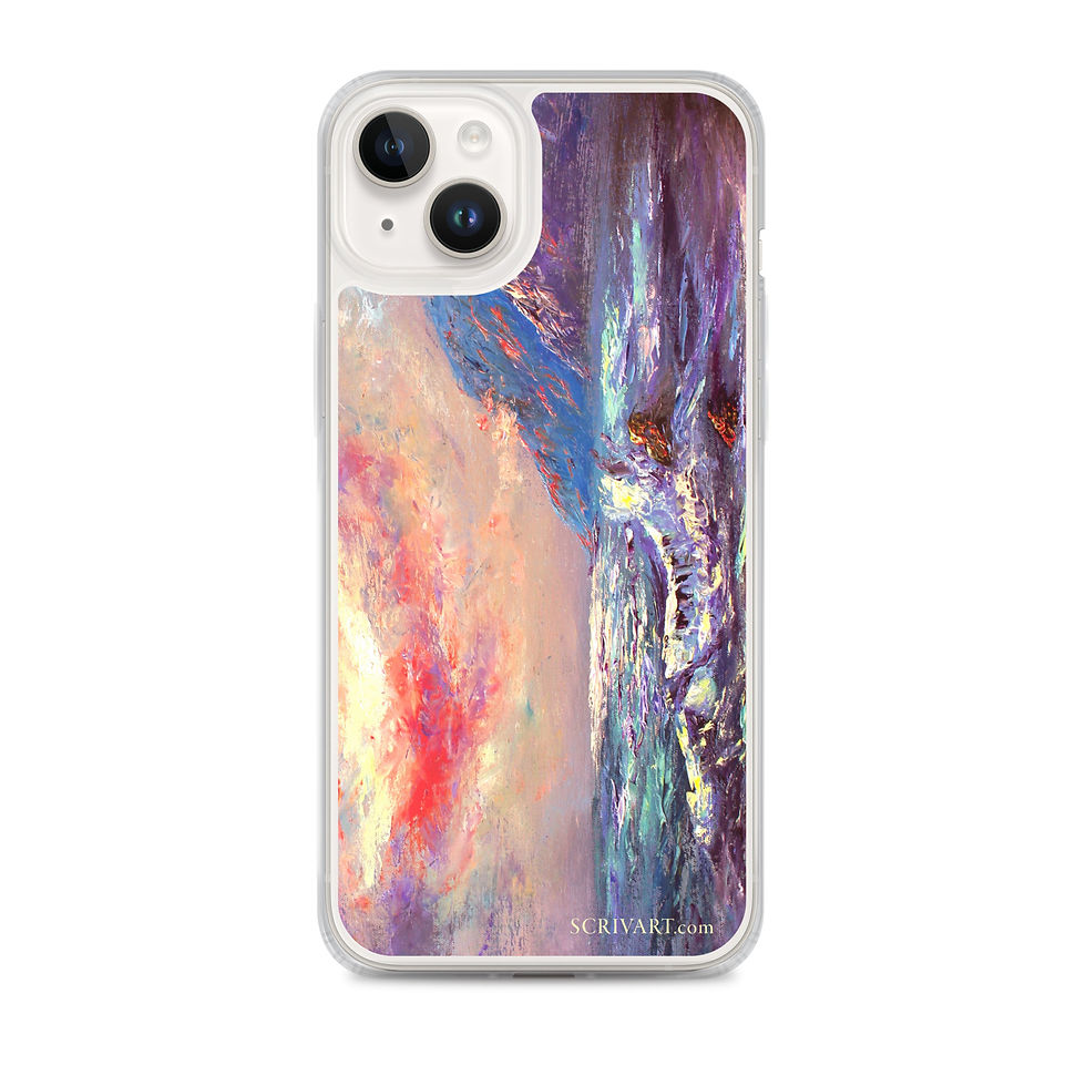 Thumbnail: Clear Case for iPhone - Coastal Glow Knife Seascape Painting Display